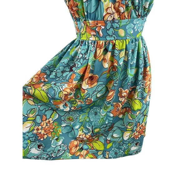 Vintage 70s TeJo of California Women's Hawaiian Tropical Floral Dress - Picture 3 of 9